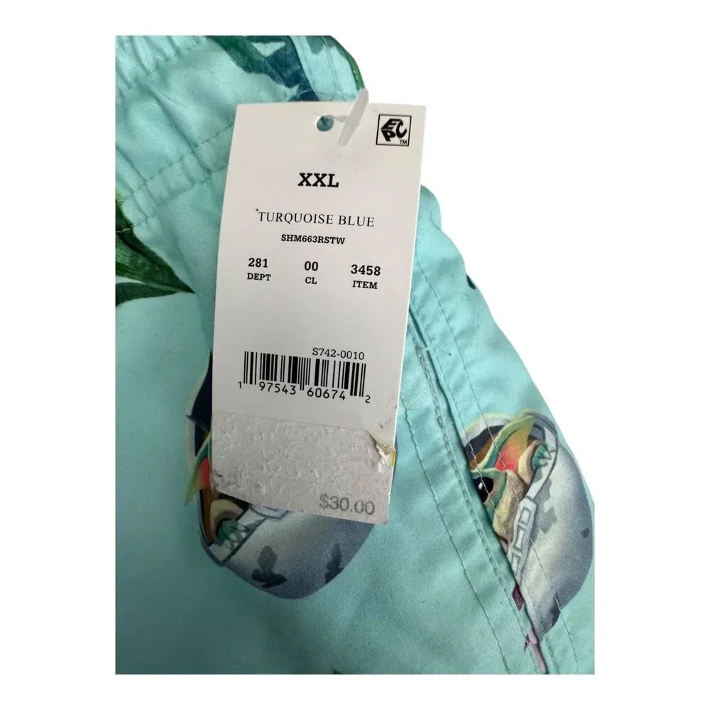 Star Wars Swim Trunks Mens 2XL Grogu Baby Yoda Floral Board‎ Shorts